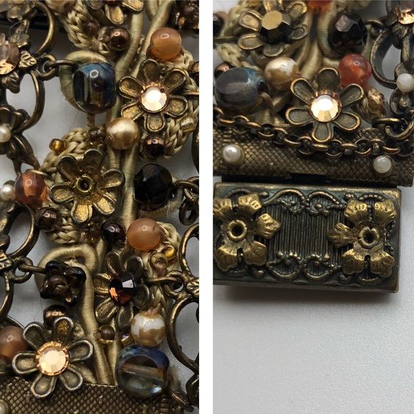 VTG Michal Negrin large cuff bracelet One of a kind. Bohemian. Floral. Signed - Picture 16 of 16